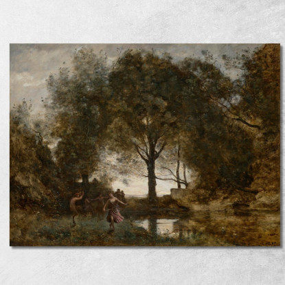 Ninfe E Fauni Jean-Baptiste-Camille Corot jbc187 quadro stampato su tela