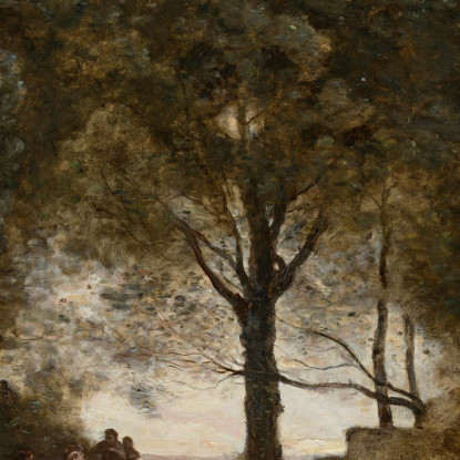 Ninfe E Fauni Jean-Baptiste-Camille Corot jbc187 quadro stampato su tela