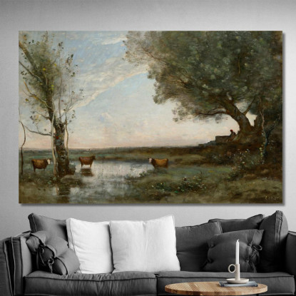 Antichità Paluds Jean-Baptiste-Camille Corot jbc190 quadro stampato su tela