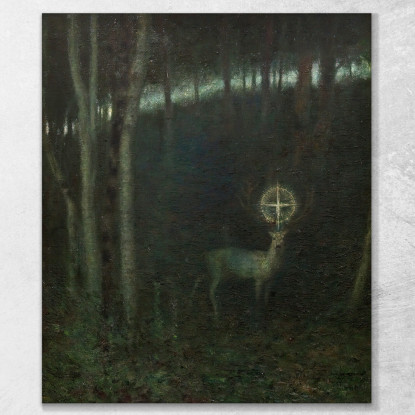 La Visione Di Sant'Uberto Franz von Stuck fvs97 quadro stampato su tela