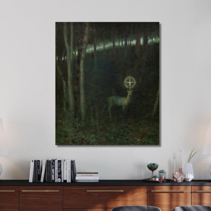 La Visione Di Sant'Uberto Franz von Stuck fvs97 quadro stampato su tela