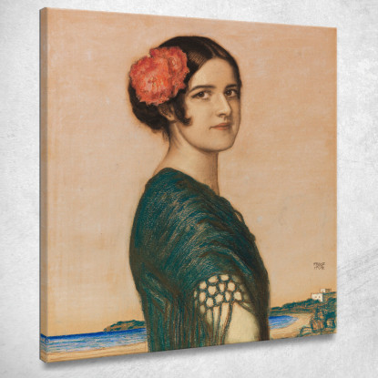 Figlia Mary Come Spagnola Franz von Stuck fvs99 quadro stampato su tela