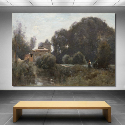 Ricordi Di Villa Borghese Jean-Baptiste-Camille Corot jbc227 quadro stampato su tela