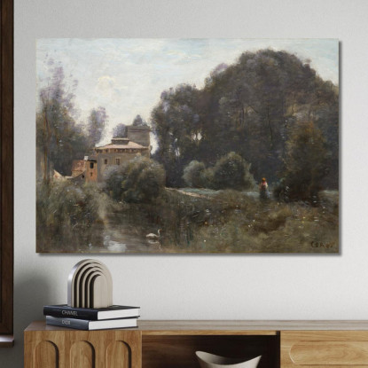 Ricordi Di Villa Borghese Jean-Baptiste-Camille Corot jbc227 quadro stampato su tela
