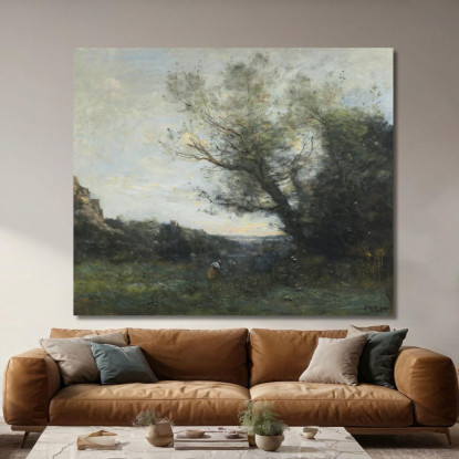 Raccolta Di Souvenir Dall'Italia Jean-Baptiste-Camille Corot jbc230 quadro stampato su tela