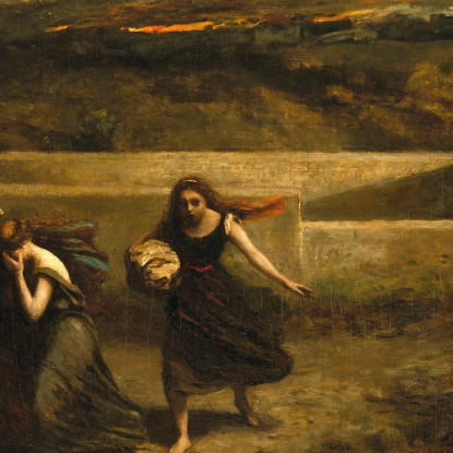 L'Incendio Di Sodoma Jean-Baptiste-Camille Corot jbc242 quadro stampato su tela