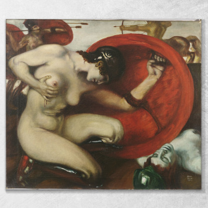 Amazzone Ferita Franz von Stuck fvs102 quadro stampato su tela