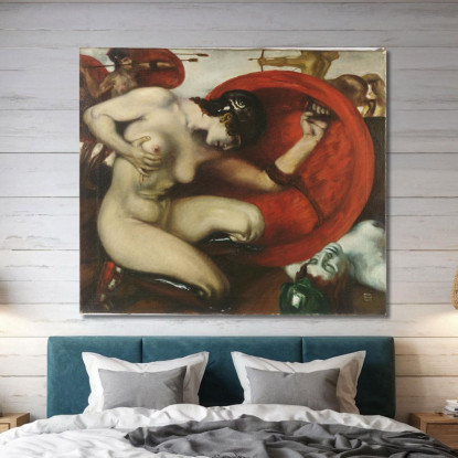 Amazzone Ferita Franz von Stuck fvs102 quadro stampato su tela
