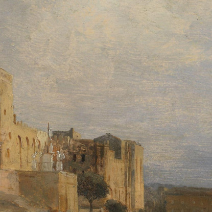 Il Castello Papale Di Avignone Jean-Baptiste-Camille Corot jbc258 quadro stampato su tela