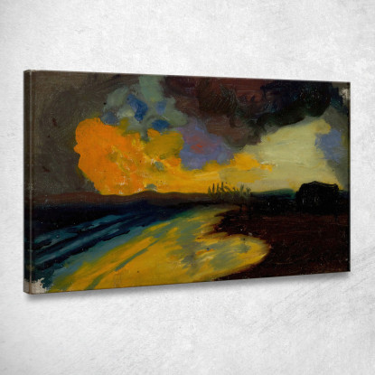 Tramonto In Riva Al Mare Franz von Stuck fvs104 quadro stampato su tela