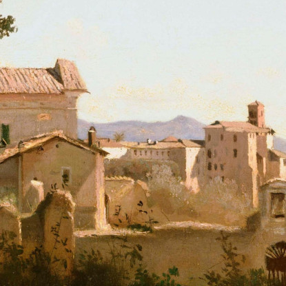 Vista Dagli Orti Farnese Roma Jean-Baptiste-Camille Corot jbc288 quadro stampato su tela