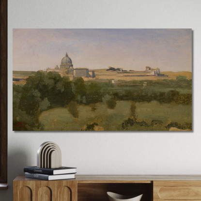 Vista Di Roma Dal Monte Pincio Jean-Baptiste-Camille Corot jbc293 quadro stampato su tela