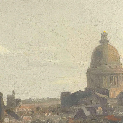 Veduta Del Pantheon Di Parigi Veduta Del Pantheon Di Parigi Jean-Baptiste-Camille Corot jbc304 quadro stampato su tela