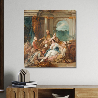 Esther Al Suo Bagno Jean-François de Troy jft9 quadro stampato su tela