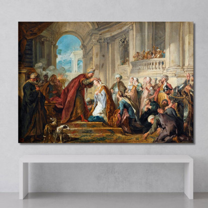 L'Incoronazione Di Ester Jean-François de Troy jft11 quadro stampato su tela