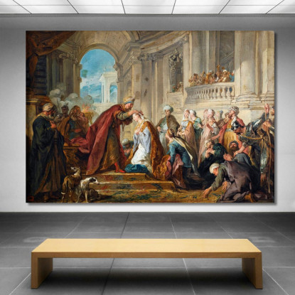 L'Incoronazione Di Ester Jean-François de Troy jft11 quadro stampato su tela
