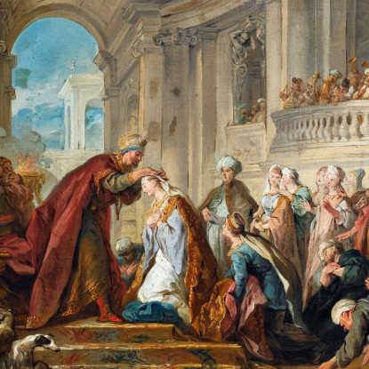 L'Incoronazione Di Ester Jean-François de Troy jft11 quadro stampato su tela