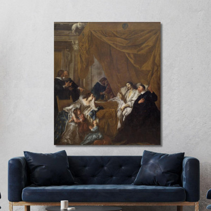 San Vincenzo De' Paoli Al Letto Di Morte Di Luigi Xiii Jean-François de Troy jft27 quadro stampato su tela