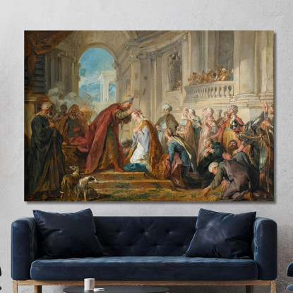 L'Incoronazione Di Ester Jean-François de Troy jft29 quadro stampato su tela