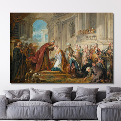 L'Incoronazione Di Ester Jean-François de Troy jft29 quadro stampato su tela