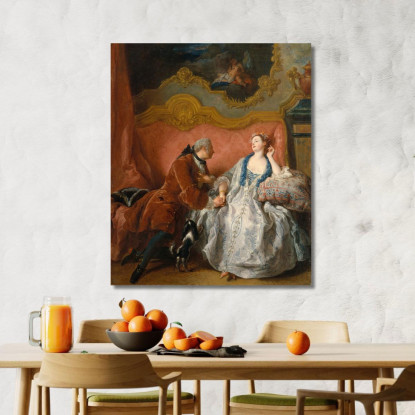 La Dichiarazione D'Amore Jean-François de Troy jft30 quadro stampato su tela