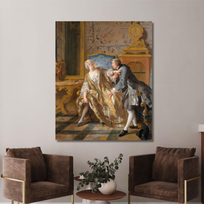 La Giarrettiera Jean-François de Troy jft32 quadro stampato su tela