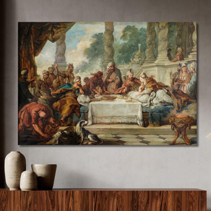 Il Pasto Di Ester E Assuero Jean-François de Troy jft36 quadro stampato su tela