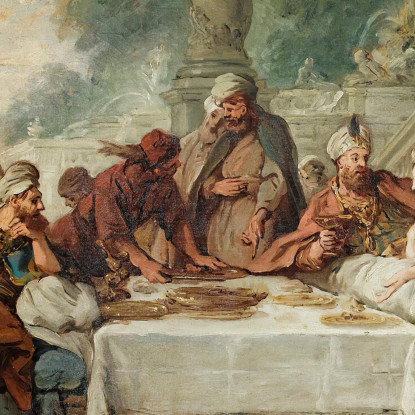 Il Pasto Di Ester E Assuero Jean-François de Troy jft36 quadro stampato su tela