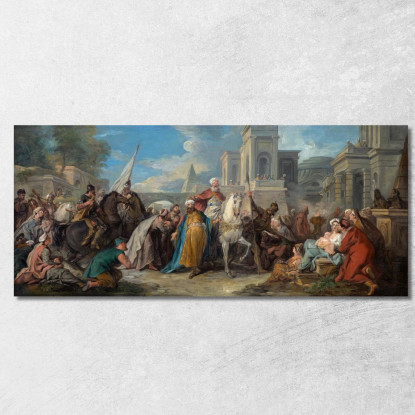 Il Trionfo Di Mardocheo Jean-François de Troy jft40 quadro stampato su tela