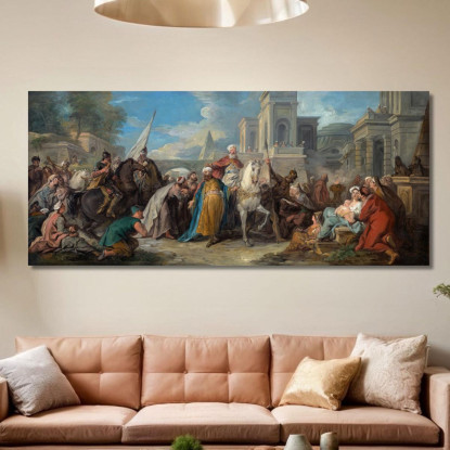 Il Trionfo Di Mardocheo Jean-François de Troy jft40 quadro stampato su tela
