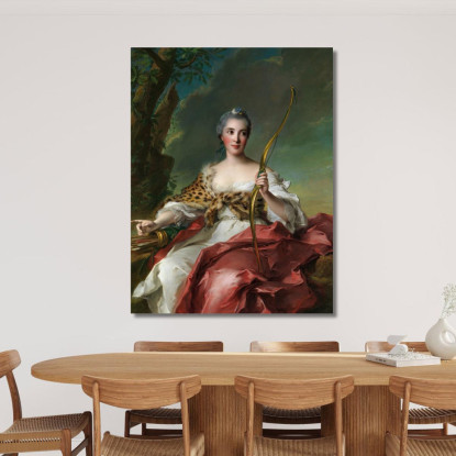 Madame Bergeret De Frouville Nel Ruolo Di Diana Jean-Marc Nattier jmn5 quadro stampato su tela