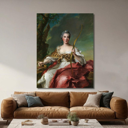 Madame Bergeret De Frouville Nel Ruolo Di Diana Jean-Marc Nattier jmn5 quadro stampato su tela