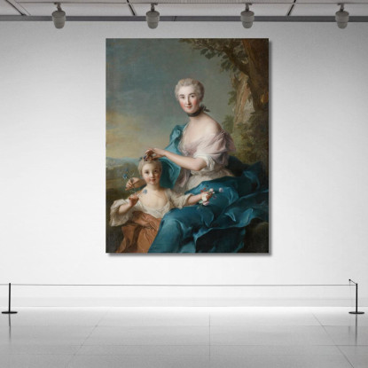 Ritratto Di Madame Crozat De Thiers E Sua Figlia Jean-Marc Nattier jmn25 quadro stampato su tela