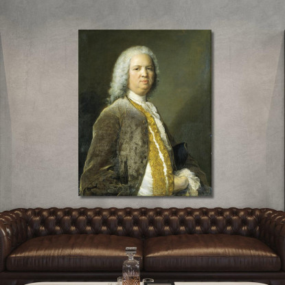 Ritratto Del Banchiere Di Francoforte Johann Georg Leerse Jean-Marc Nattier jmn33 quadro stampato su tela