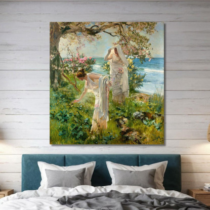 Ragazze Greche Sulla Riva Joaquín Sorolla jsr42 quadro stampato su tela
