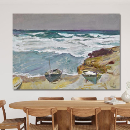 La Caleta Malaga Spiaggia La Caleta Malaga Joaquín Sorolla jsr50 quadro stampato su tela