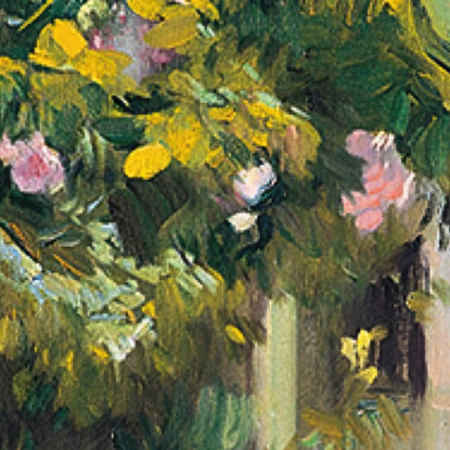 Oleandri Il Cortile Della Casa Dell'Artista Joaquín Sorolla jsr72 quadro stampato su tela