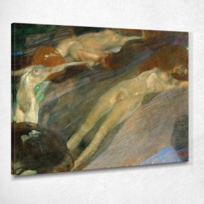 Acqua In Movimento Gustav Klimt kg34 quadro stampato su tela