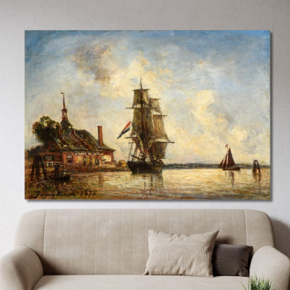 Canal En Hollande 2 Johan Barthold Jongkind jbj9 quadro stampato su tela