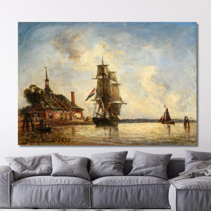 Canal En Hollande 2 Johan Barthold Jongkind jbj9 quadro stampato su tela