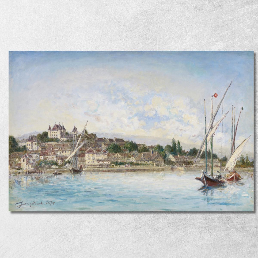 Vista Del Lago Lemano Di Due Anni Johan Barthold Jongkind jbj73 quadro stampato su tela