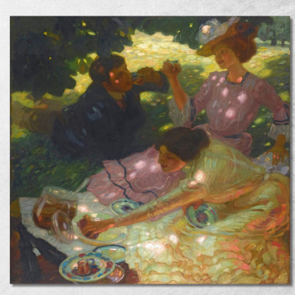 Il Pic-Nic Leo Putz lpz58 quadro stampato su tela