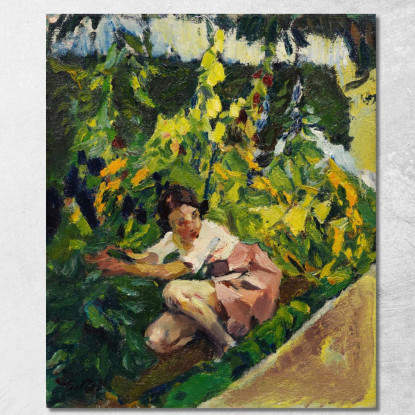 Toni Nell'Aiuola Leo Putz lpz59 quadro stampato su tela