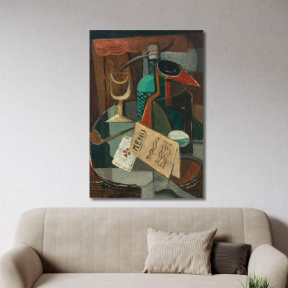 Natura Morta Sul Menu E Sul Sifone Louis Marcoussis lmr19 quadro stampato su tela