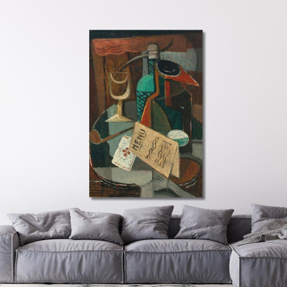 Natura Morta Sul Menu E Sul Sifone Louis Marcoussis lmr19 quadro stampato su tela