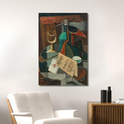 Natura Morta Sul Menu E Sul Sifone Louis Marcoussis lmr19 quadro stampato su tela