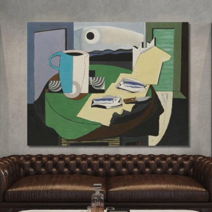 Natura Morta Con Pesci O Hyères Ii Louis Marcoussis lmr23 quadro stampato su tela