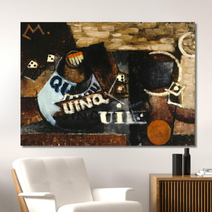 Natura Morta Con Fiammiferi La Quinquina Pirogena Louis Marcoussis lmr35 quadro stampato su tela