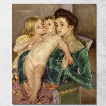 La Carezza Mary Cassatt mcs52 quadro stampato su tela