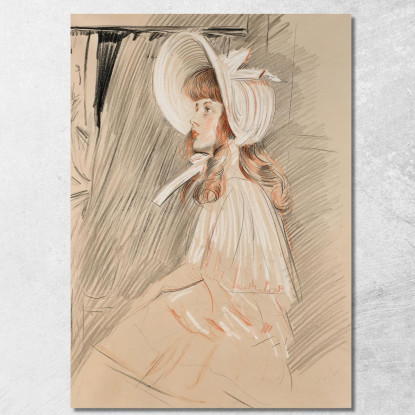 Bambina Che Osserva In Su Paul César Helleu pch8 quadro stampato su tela